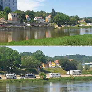 Wohnmobilstellplatz an der Elbe in Meißen